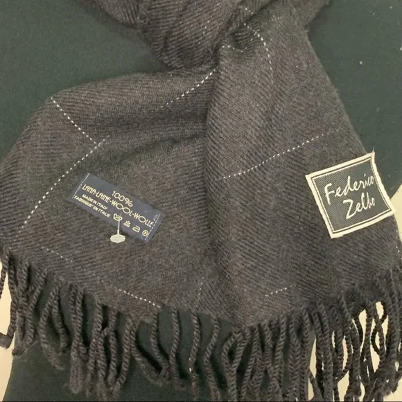 Federico Zelko 100% Minimalist Fringe Hem Scarf - Picture 8 of 8